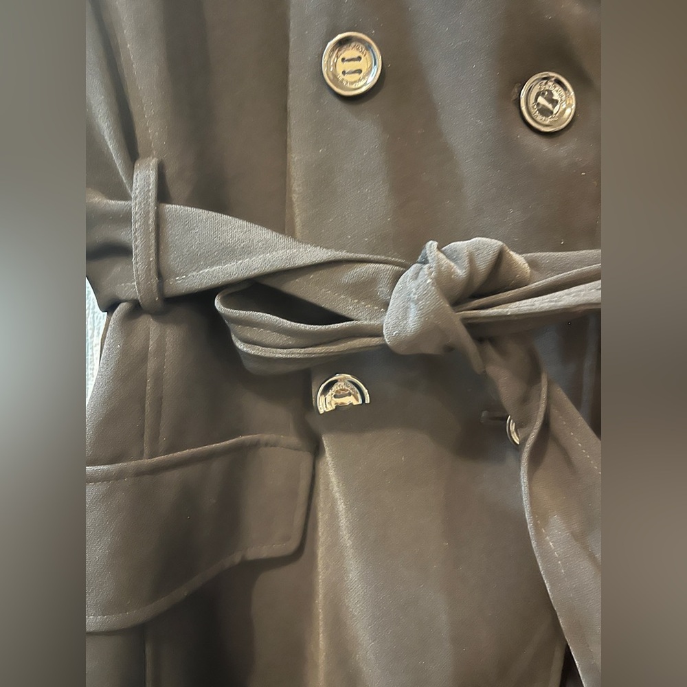 Calvin Klein Classic Black Trench Coat - Picture 4 of 9